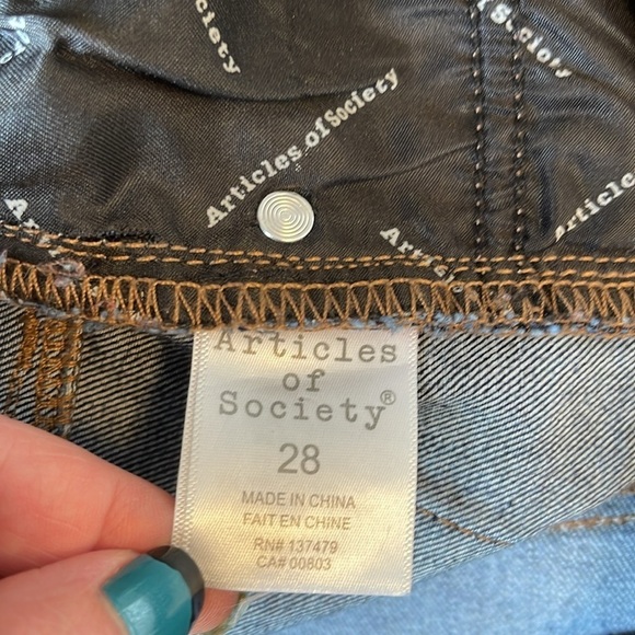 AOS Articles Of Society Sarah Skinny Fit Jeans Albright Blue Dark Wash Baddie 28 - Picture 8 of 12